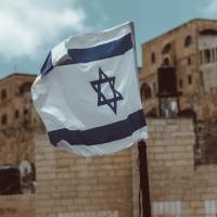 Israeli flag flying in Jerusalem