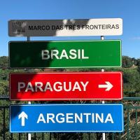 Signpost of Triple Frontier Argentina Brazil Paraguay