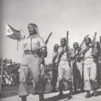 Bedouin IDF soldiers parading 1949 atRumat al-Heib